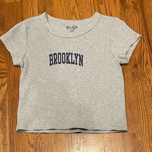 Brandy Melville Gray Brooklyn Tee - Short Sleeve